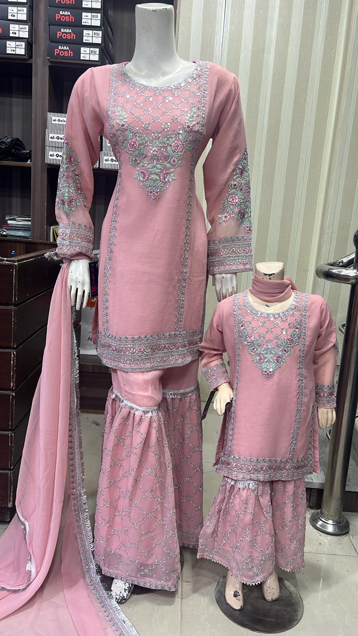 Brit 3 piece chiffon mother and daughter _8098 B172