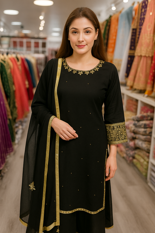BRIT 3 piece lux CHIFFON_100311 Pakistani ladies suit B209