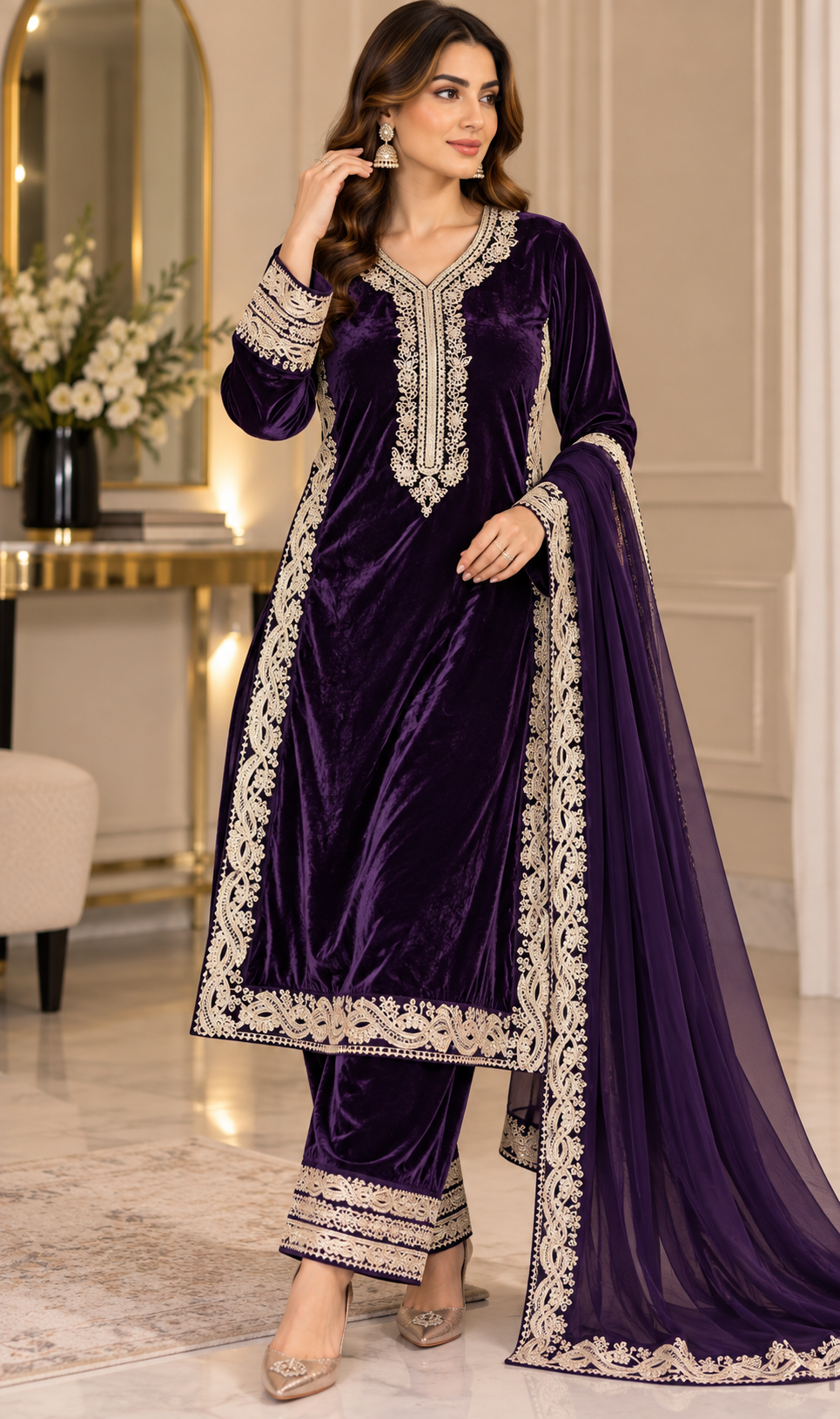 BRIT- GL 3 piece valvet designer collection B792