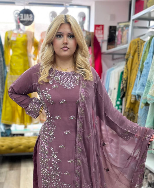 Brit 3 piece luxury chiffon_81042 Pakistani ladies suit B249