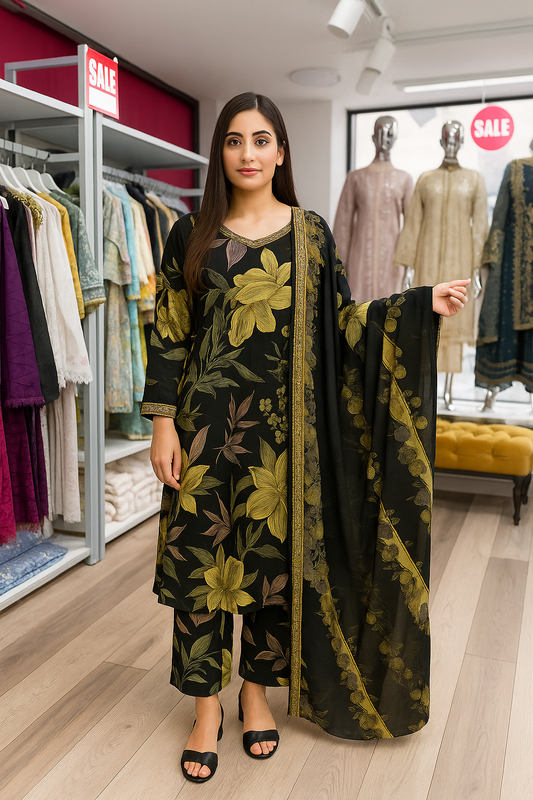M print inspired linen 3 piece_4038 Pakistani suits for ladies B261