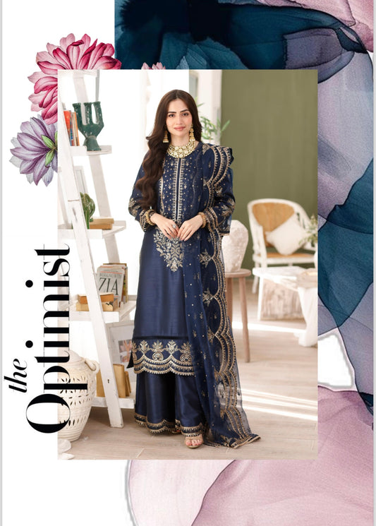 Simrans 3 piece silk_100211 Pakistani ladies suit B136
