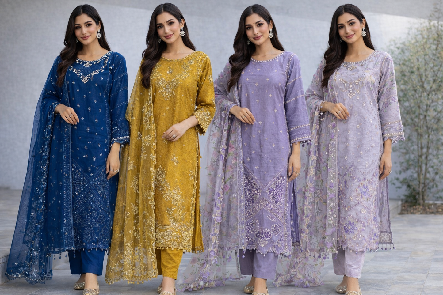 BRIT 3 chicken kari  embroidered Pakistani ladies suit B541