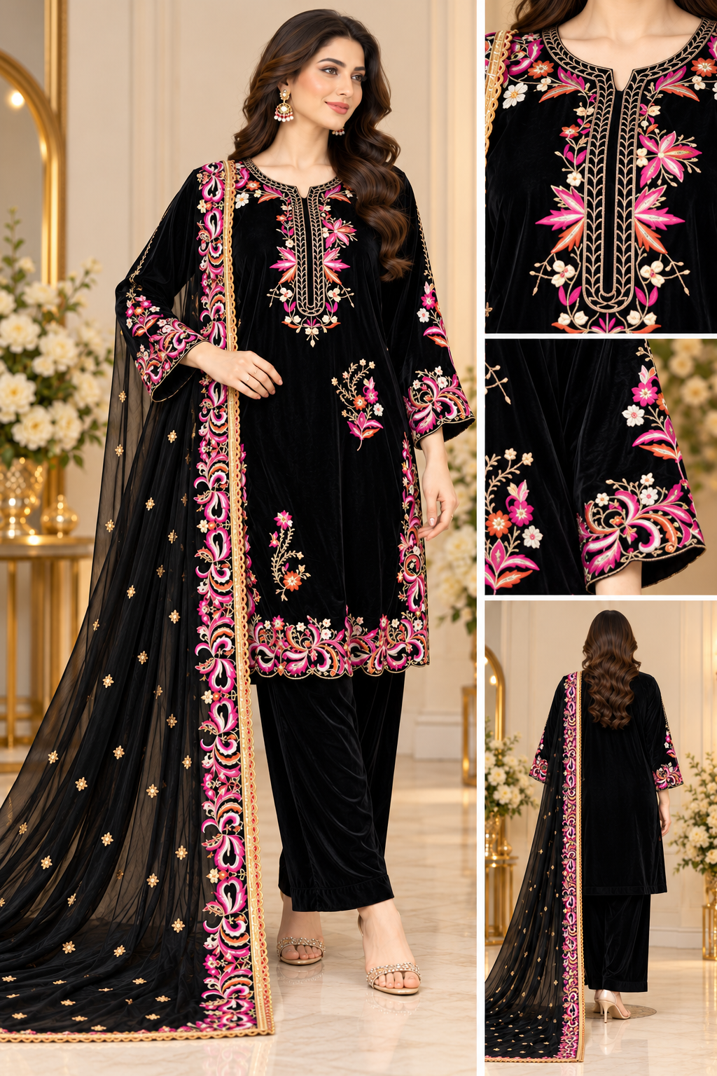 BRIT- GL 3 piece velvet designer collection B833