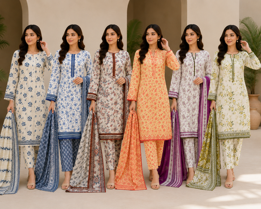 Bin Saeed 3 piece luxury lawn collection ladies dress B653