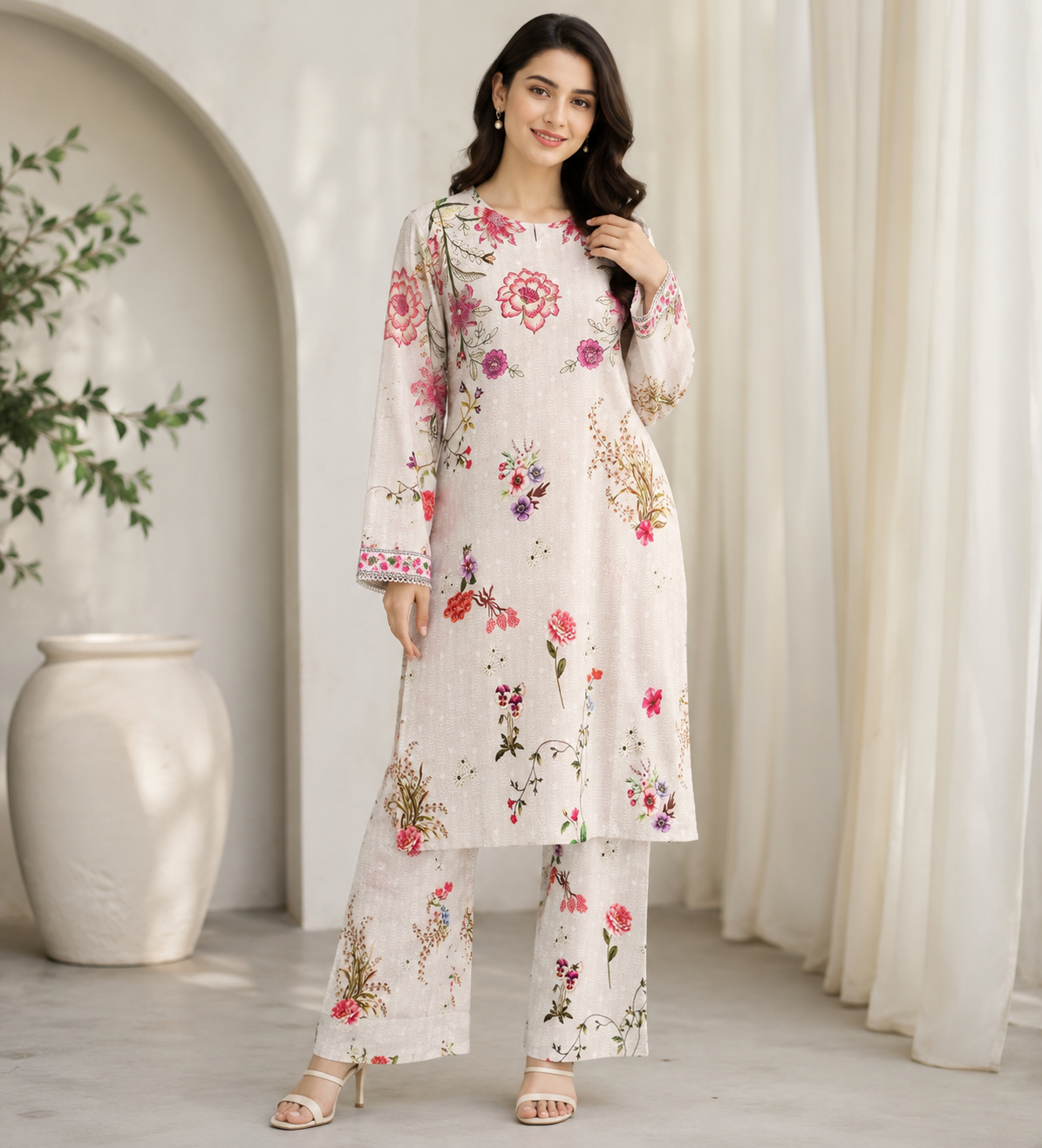 BRIT 2 piece luxury lawn cotton ladies Maxi dress B680