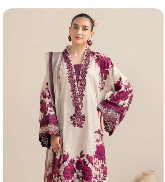 M Print  inspired 3 piece luxury lawn_81042 Pakistani ladies suit B199