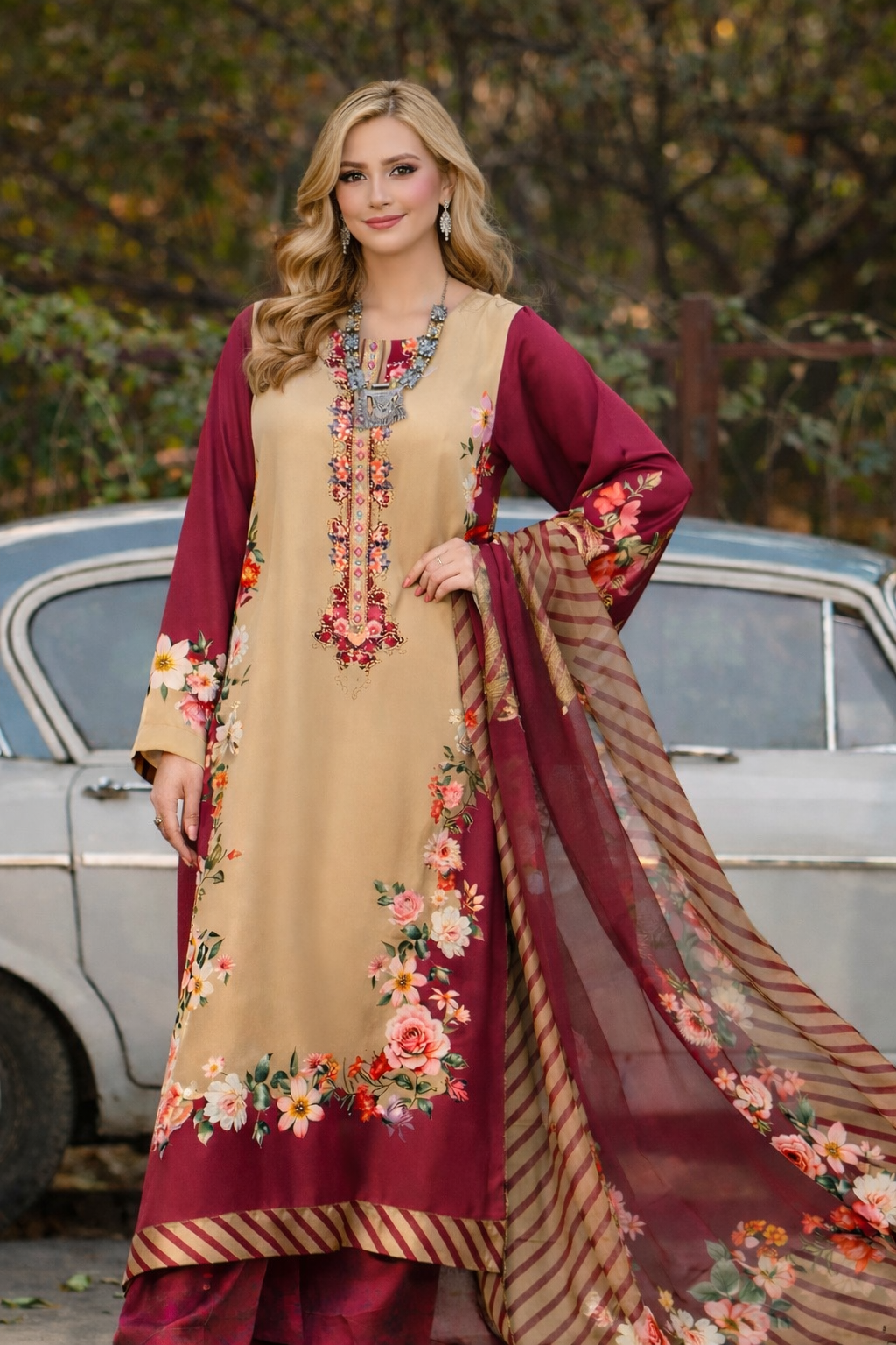 Karma Original 3 piece silk _81042 Pakistani ladies suit B468