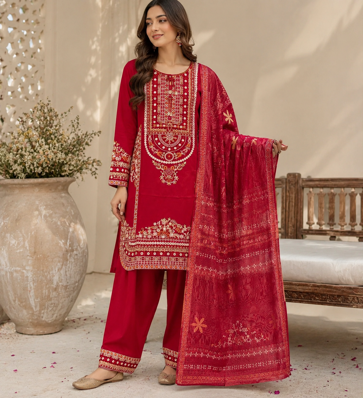 BRIT 3 piece luxury cotton  ladies dress B662