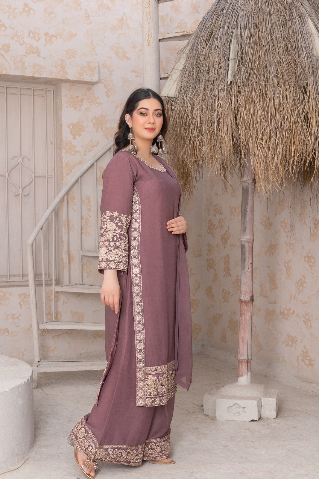 BRIT 3 piece lux CHIFFON_100309 Pakistani ladies suit B159