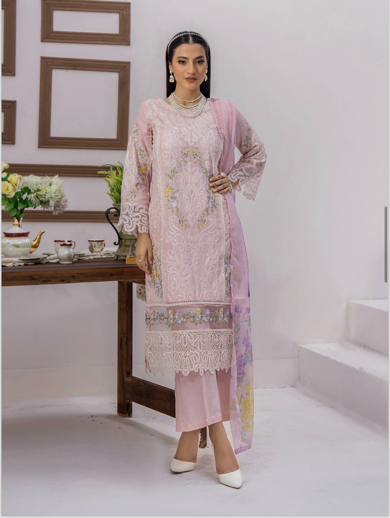 M B inspired 3 piece Viscose_100232 Pakistani ladies suit B141