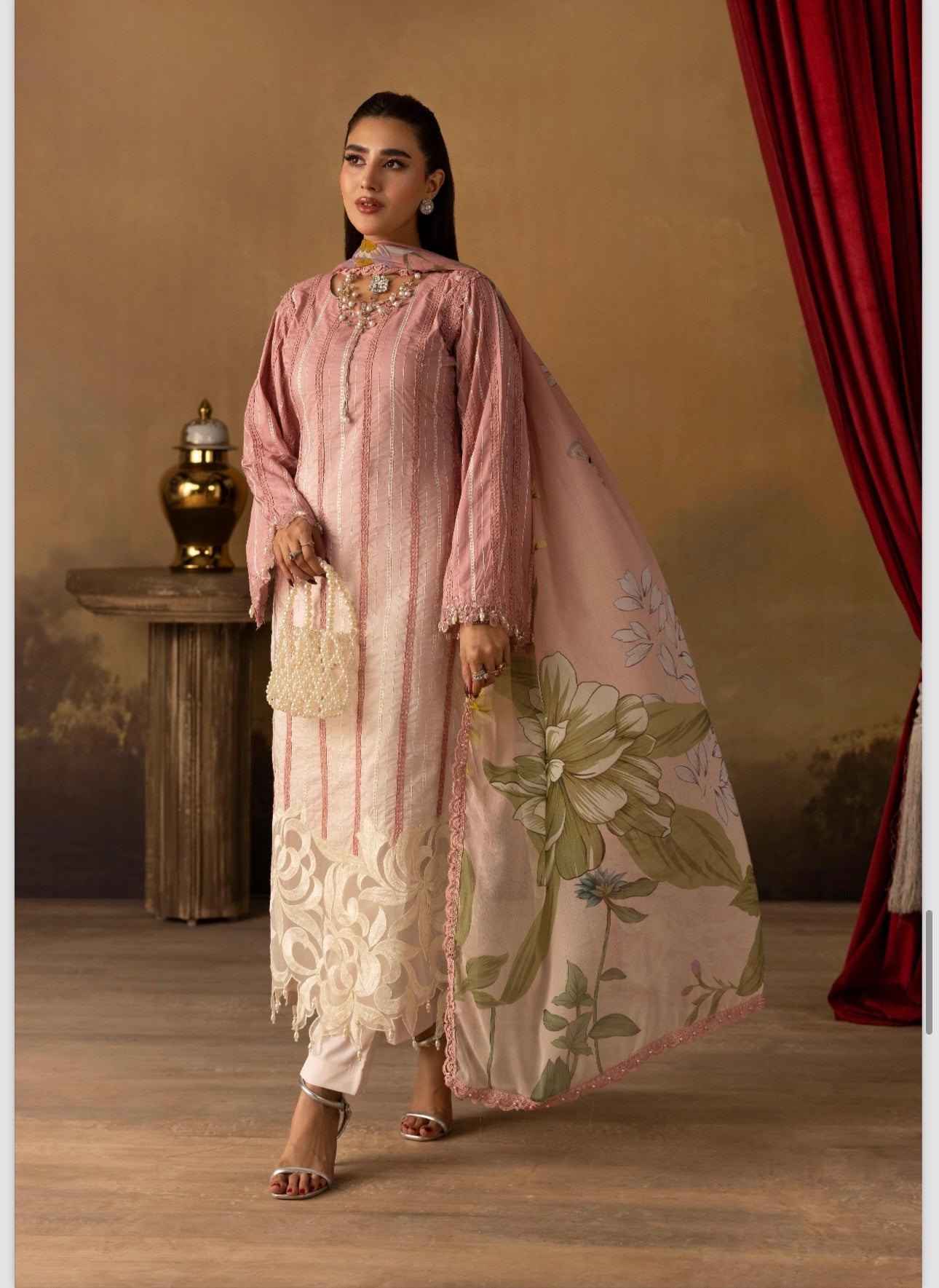 Maria B inspired 3 piece embroidery party wear B310