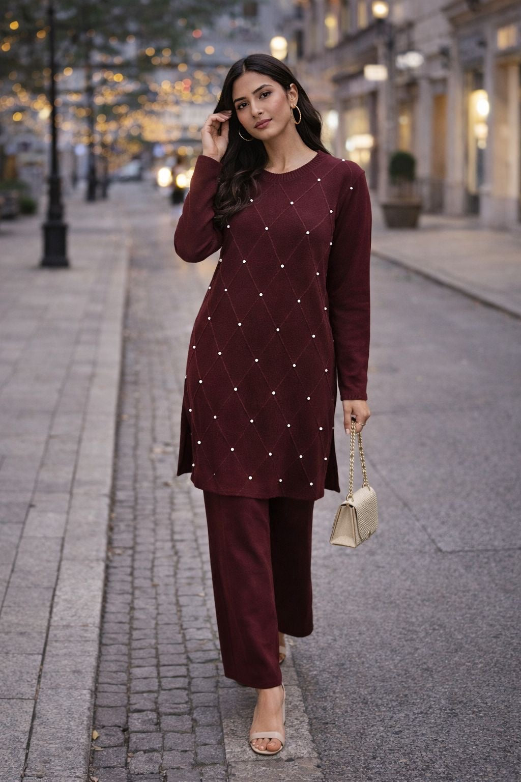 Brit 2 piece winter cord set collection Pakistani ladies suit B432