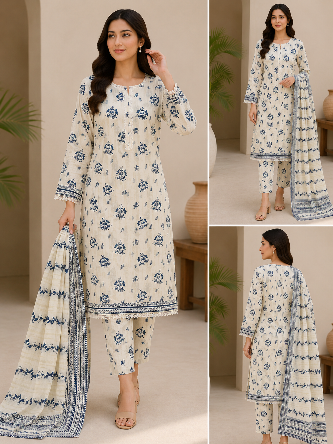 Bin Saeed 3 piece luxury lawn collection ladies dress B653