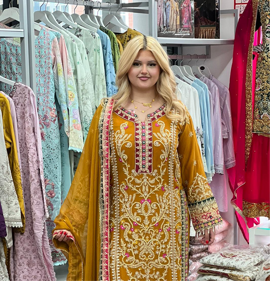 Brit 3 piece luxury chiffon_81042 Pakistani ladies suit B247