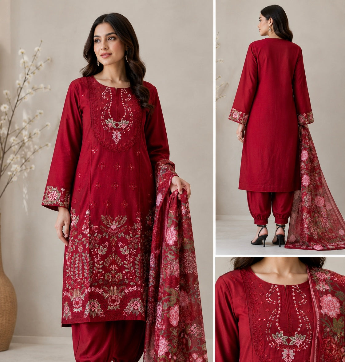 BRIT 3 piece Viscouse collection ladies dress B725