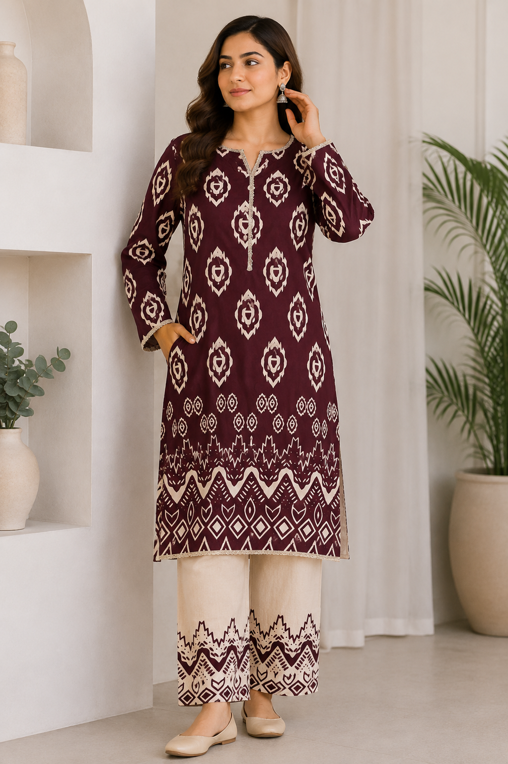 Brit 2 piece poly lawn collection ladies dress B723
