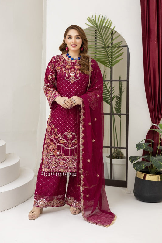 Brit 3 piece luxury chiffon _81042 Pakistani ladies suit B256