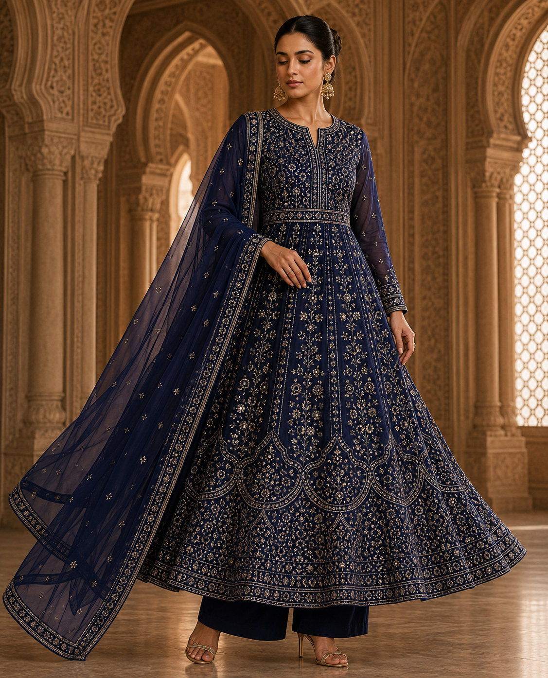 BRIT 3 piece designer Chiffon collection ladies dress B745
