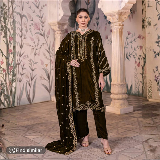 Brit 3 piece luxury 11000 Valvet_81042 Pakistani ladies suit B282