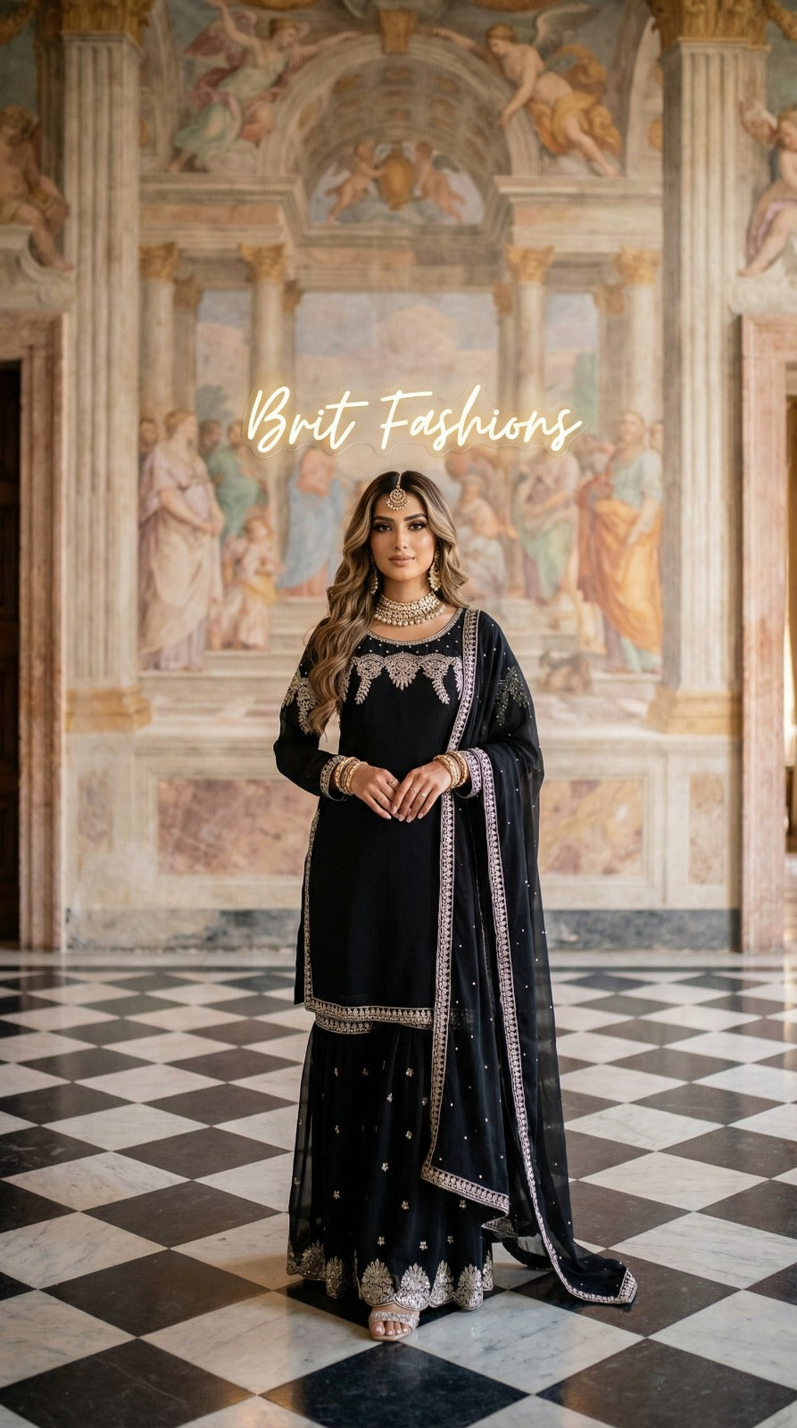 BRIT 3 piece Mother and daughter luxury chiffon _81042 Pakistani ladies suit B516