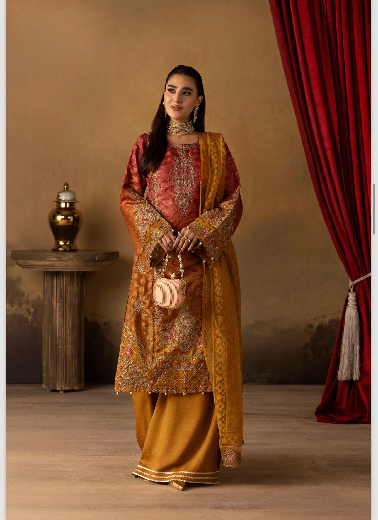 Maria B inspired 3 piece embroidery party wear B310