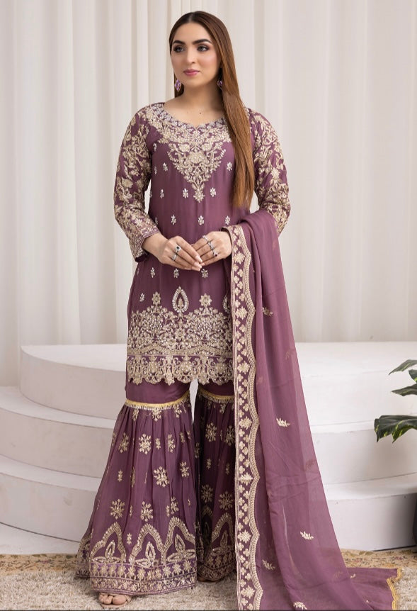 Brit 3 piece luxury chiffon_81042 Pakistani ladies suit B193