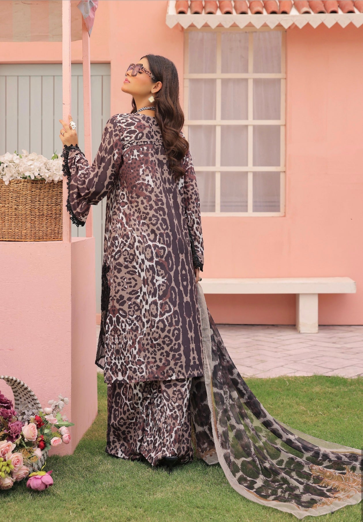 M Print 3 piece viscose mother and daughter _321 B164