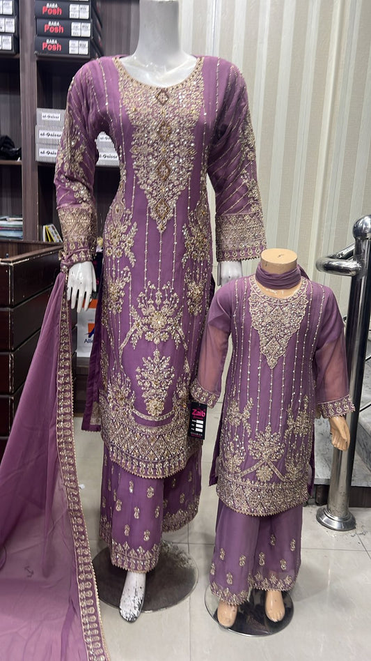 Brit 3 piece chiffon mother and daughter _8095 B172