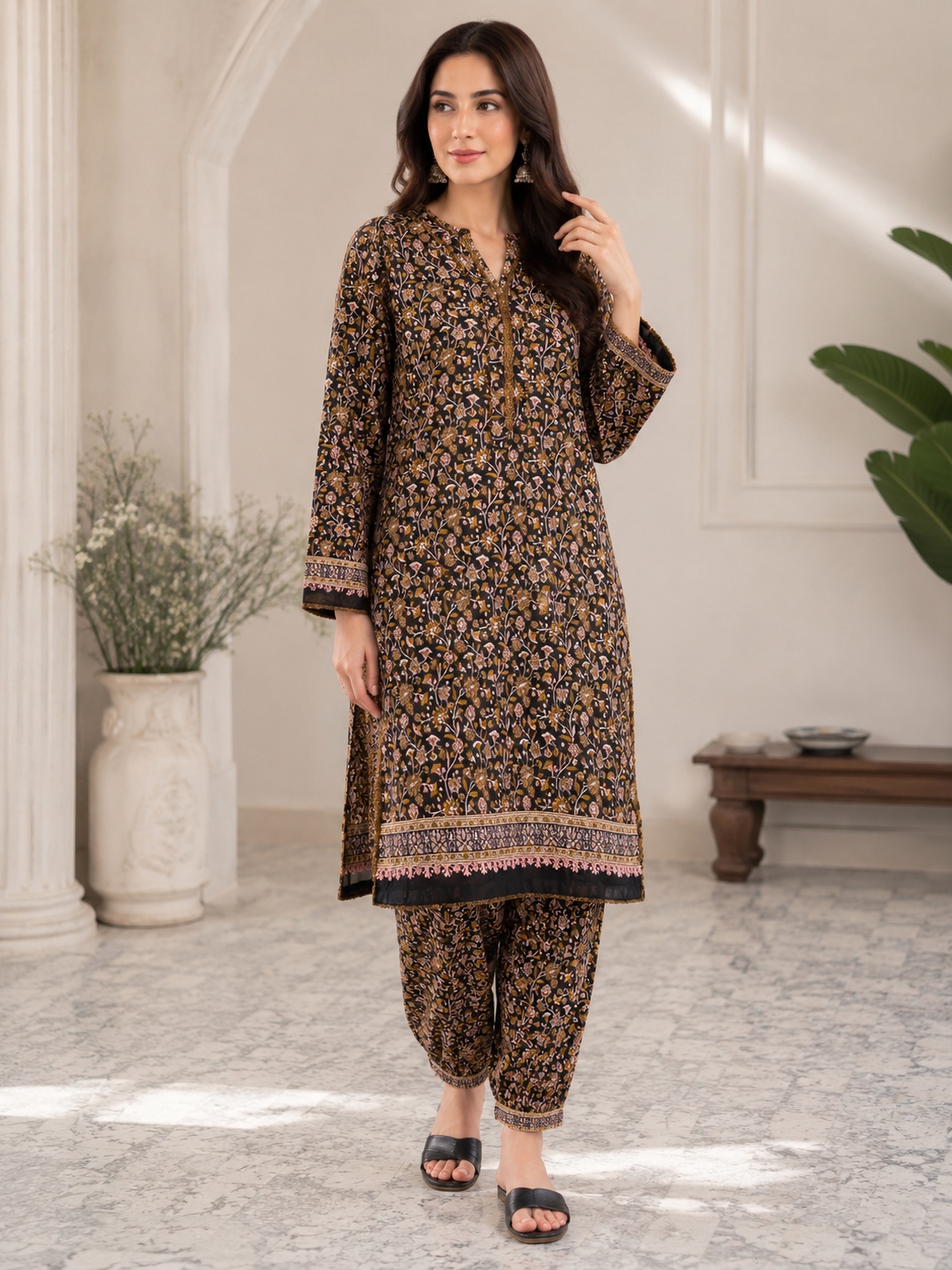 Brit 2 piece luxury cord set lawn ladies dress B643