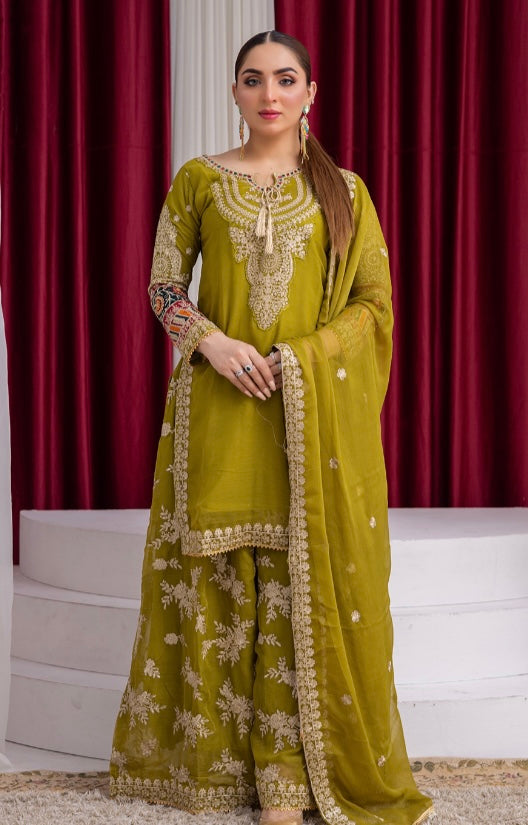 Brit 3 piece luxury chiffon_81042 Pakistani ladies suit B189