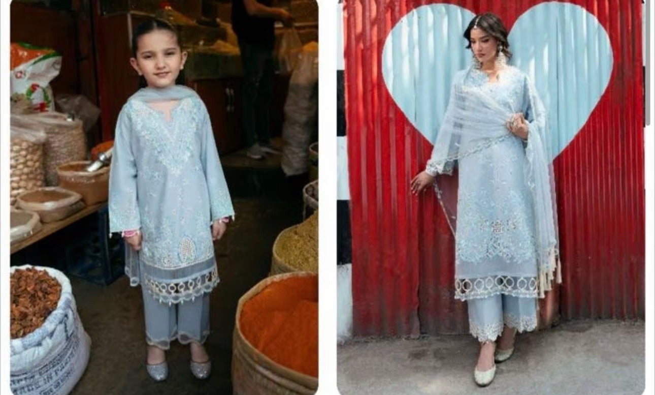 Kids Simrans 3 piece chikankari _81042 Pakistani ladies suit B535