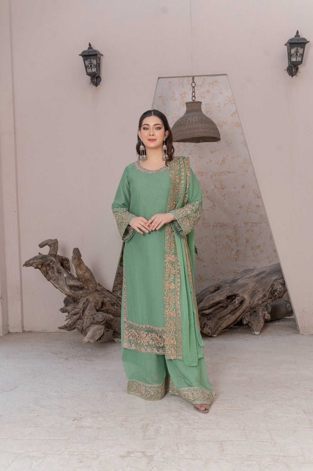 BRIT 3 piece lux CHIFFON_100310 Pakistani ladies suit B159