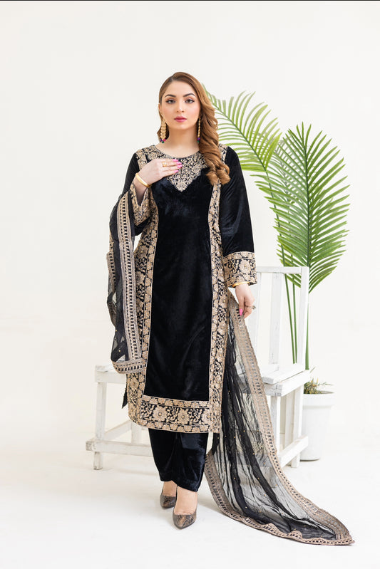 Brit 3 piece velvet _2055 ladies Pakistani suit B29