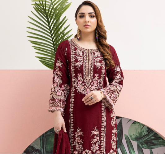 Brit 3 piece chiffon _8095  Pakistani ladies suit B78