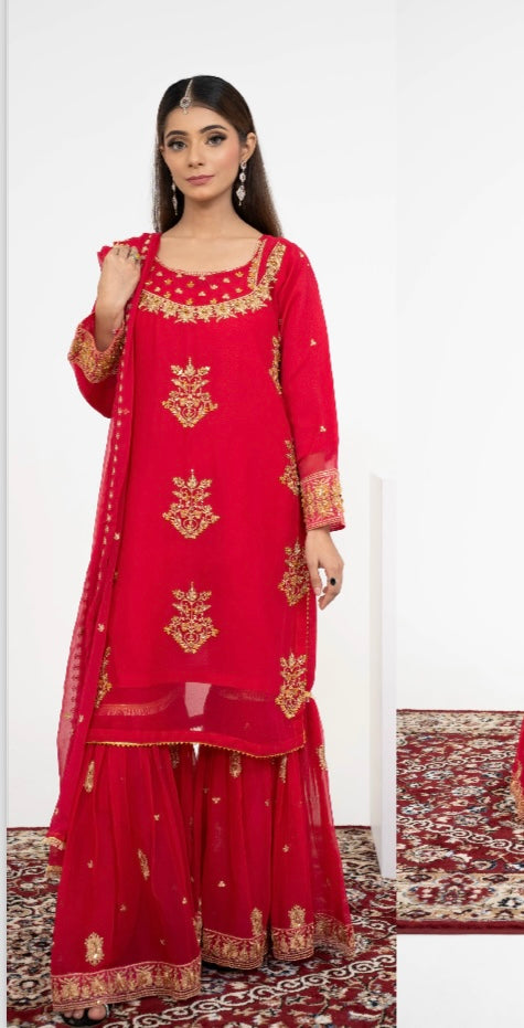 Brit 3 piece luxury chiffon_81042 Pakistani ladies suit B244