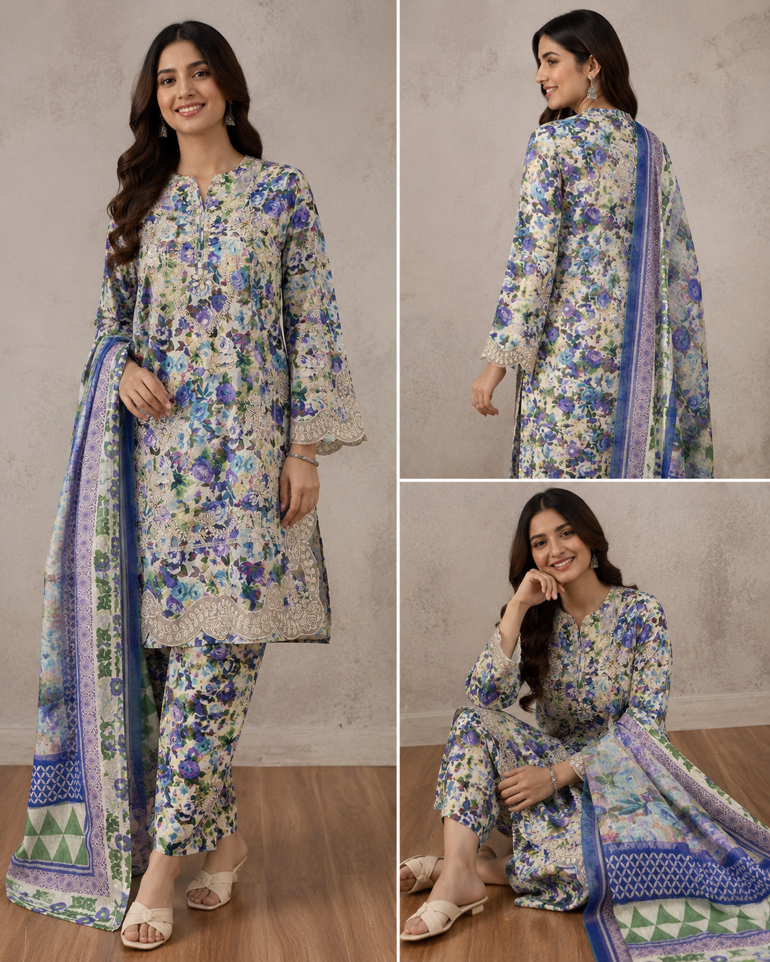 Brit 3 piece embroidered summer lawn collection ladies dress B630