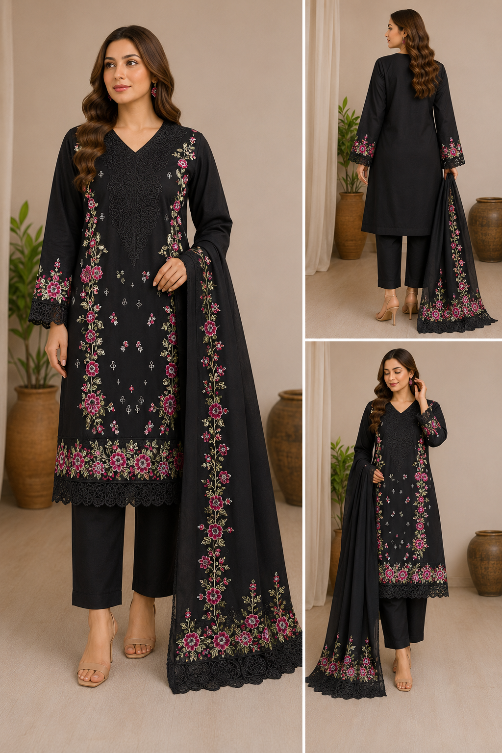 BRIT 3 piece Viscouse collection ladies dress B726