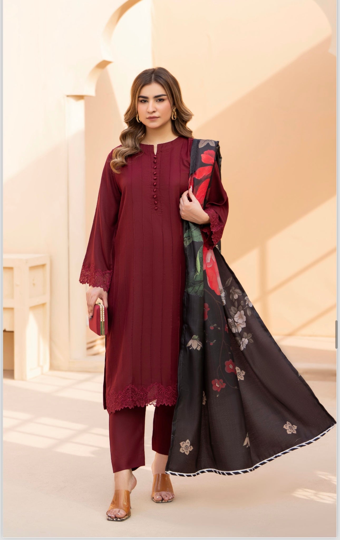 Brit NORE 3 piece luxury Dhanak _81042 Pakistani ladies suit R316
