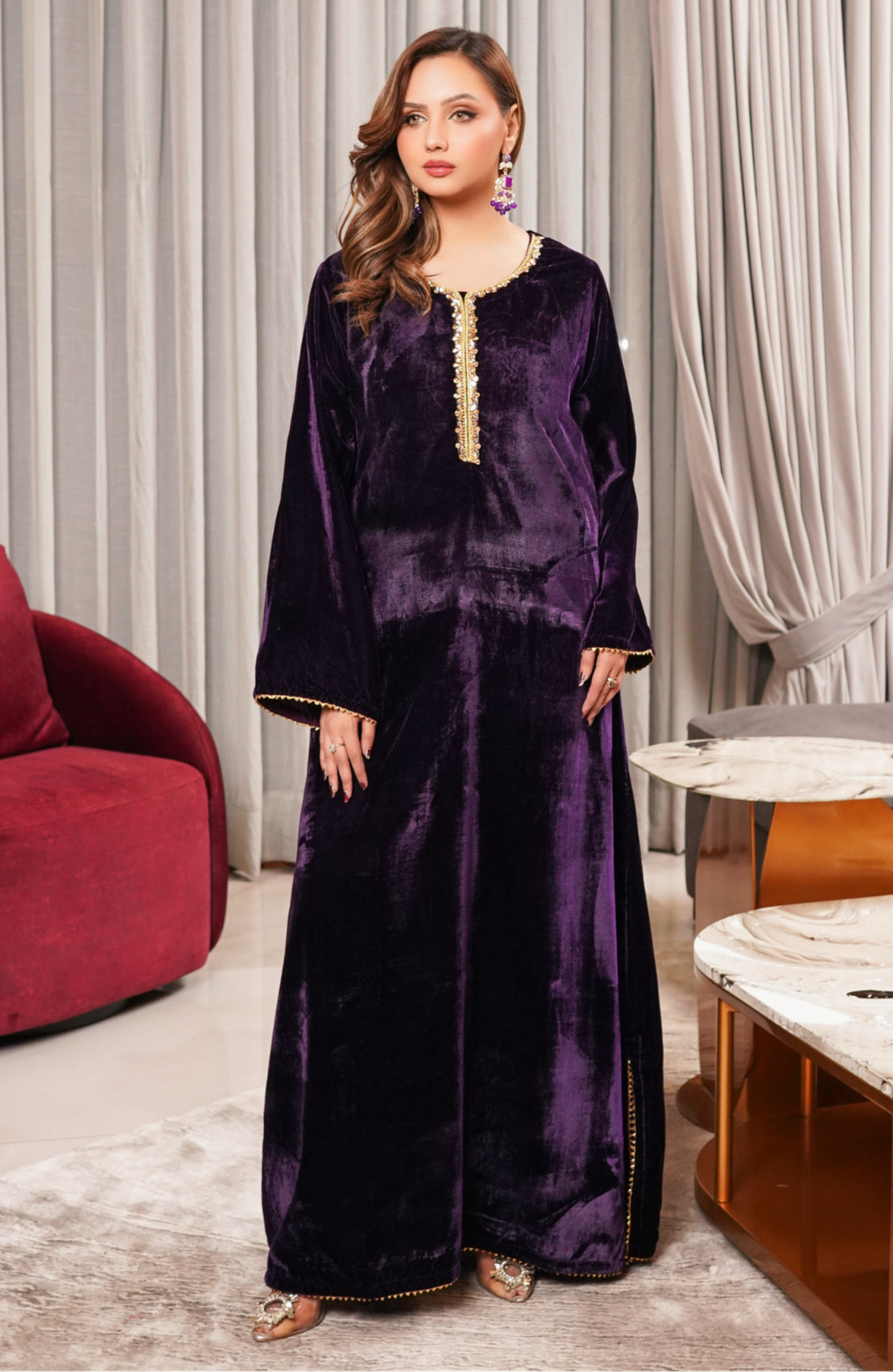 Brit 2 piece Valvet Kaftaan Pakistani ladies suit B428