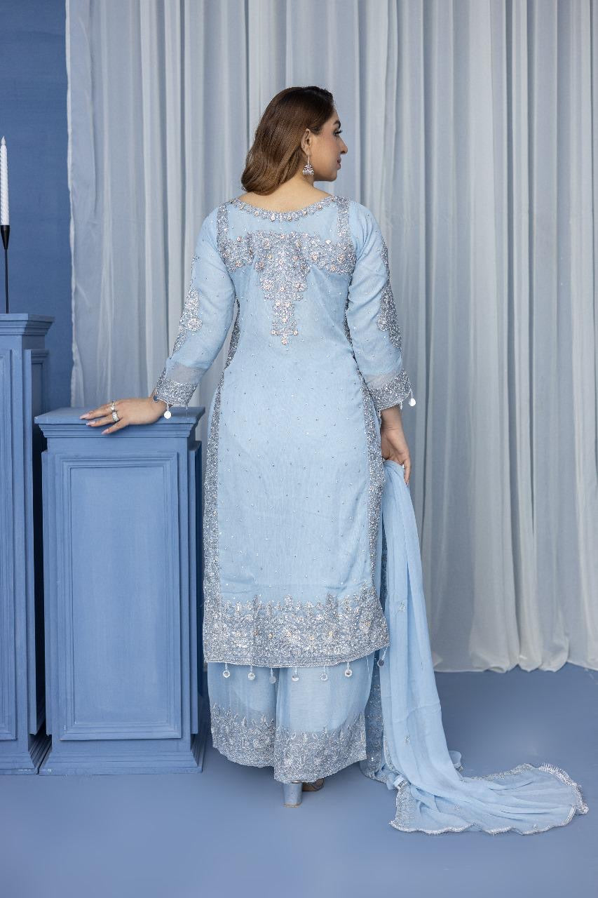 Brit Mother and Daughter 3 piece Chiffon_1000283 ice blue B92