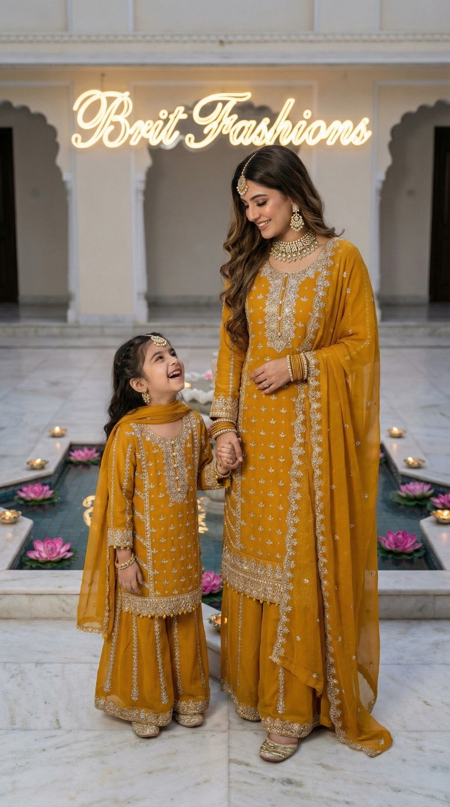 Mother and daughter 3 piece luxury chiffon _81042 Pakistani ladies suit B510