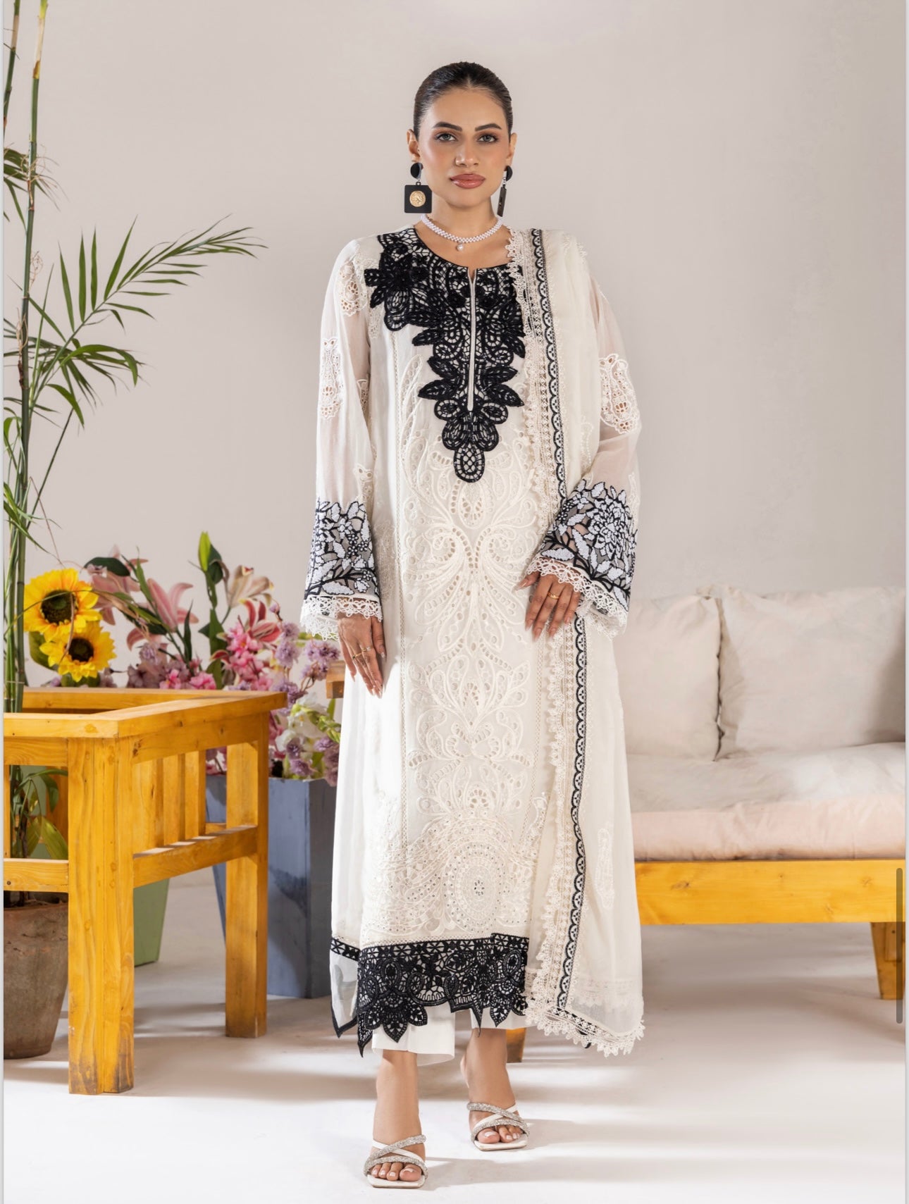 Brit 3 piece luxury chiffon part wear_321 B215