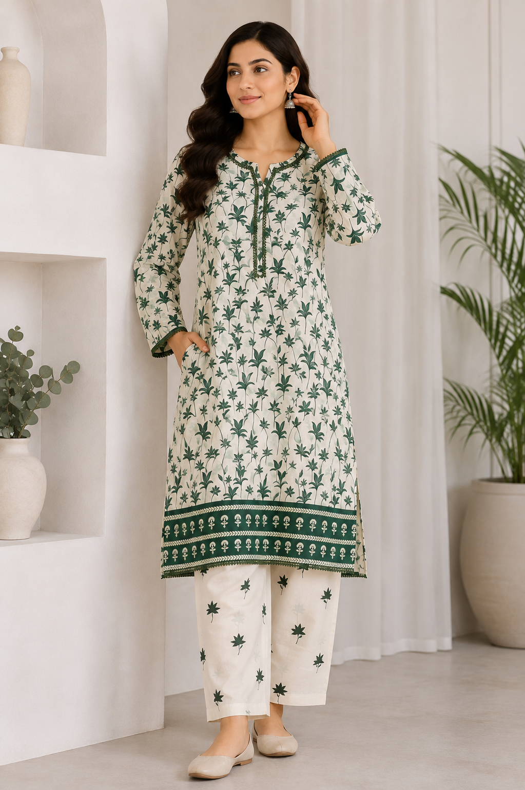Brit 2 piece poly lawn collection ladies dress B723