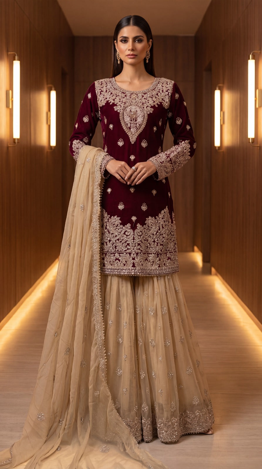 Brit 3 piece Chiffon collection ladies dress B599