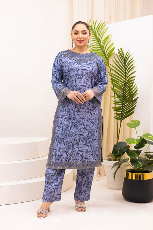 Brit 3 piece linen_81042 Pakistani ladies suit orange B271