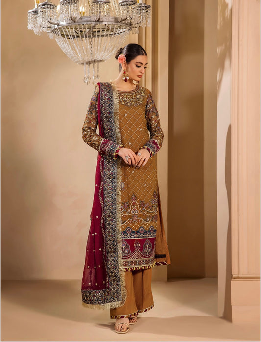 Baruque chentelle 3 piece luxury chiffon_81042 Pakistani ladies suit B225