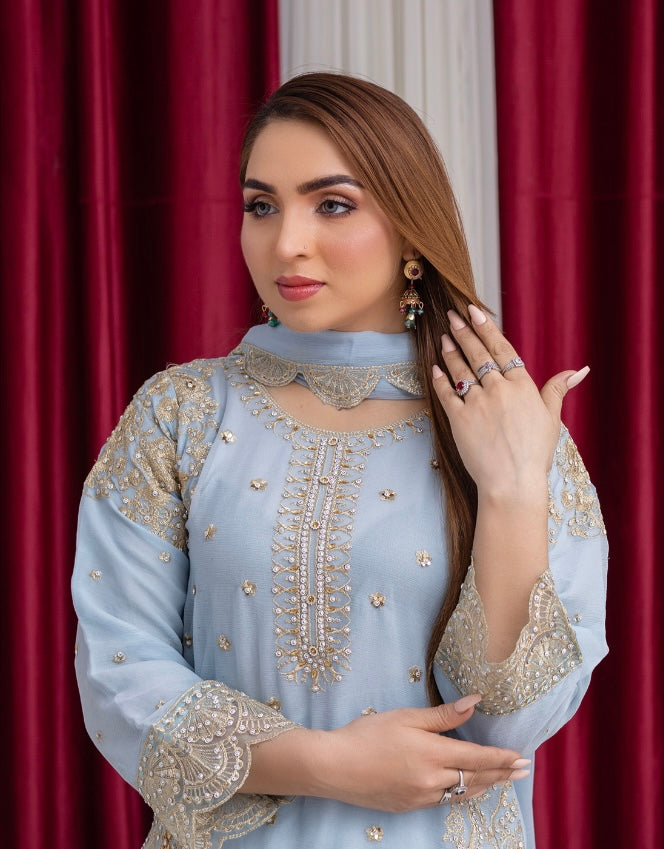 Brit 3 piece luxury chiffon_81042 Pakistani ladies suit B193