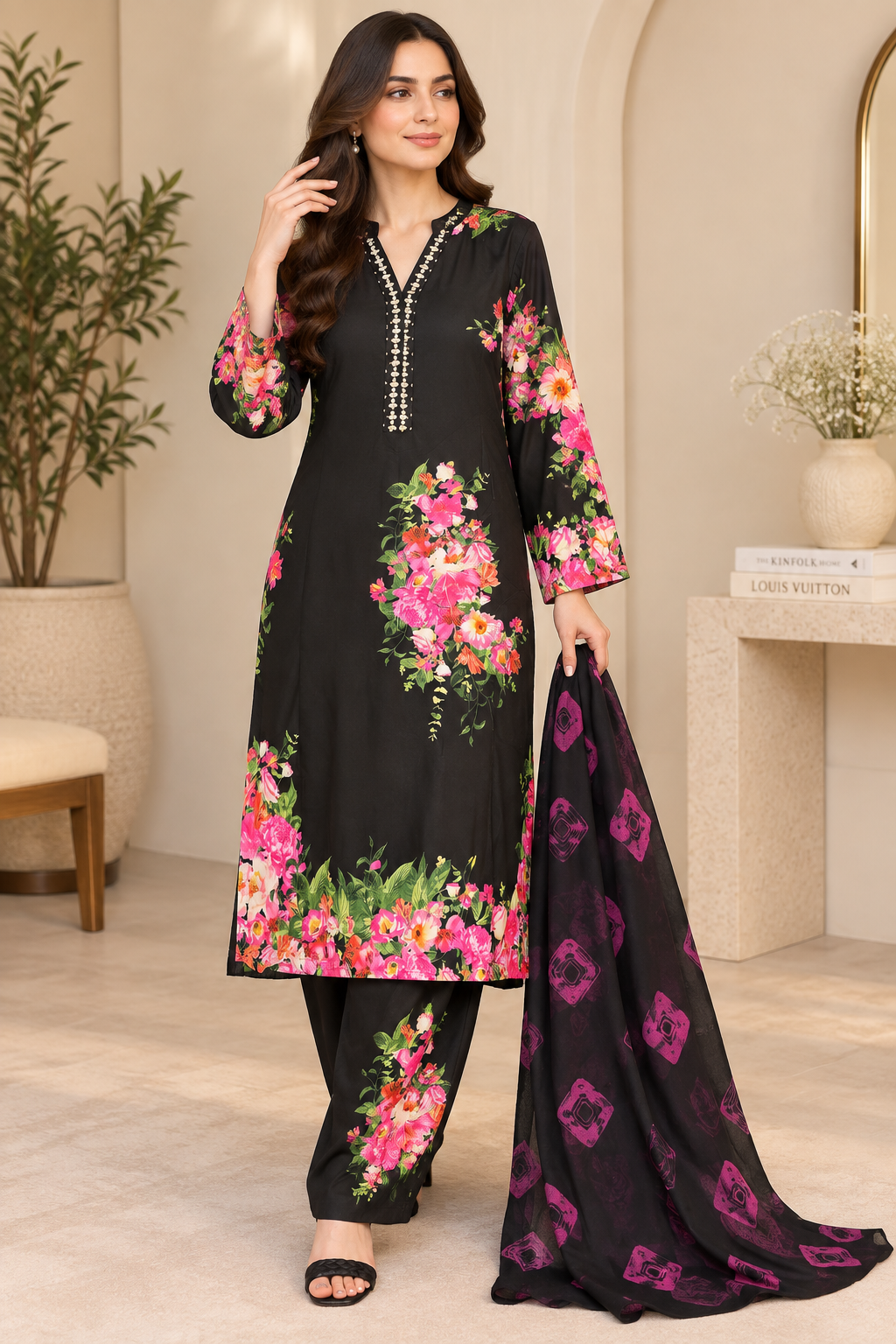 SAPHIRE INSPIRED 3 piece SILK casual collection B781