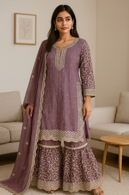 Brit Mother and Daughter 3 piece Chiffon_10028 lilac B99